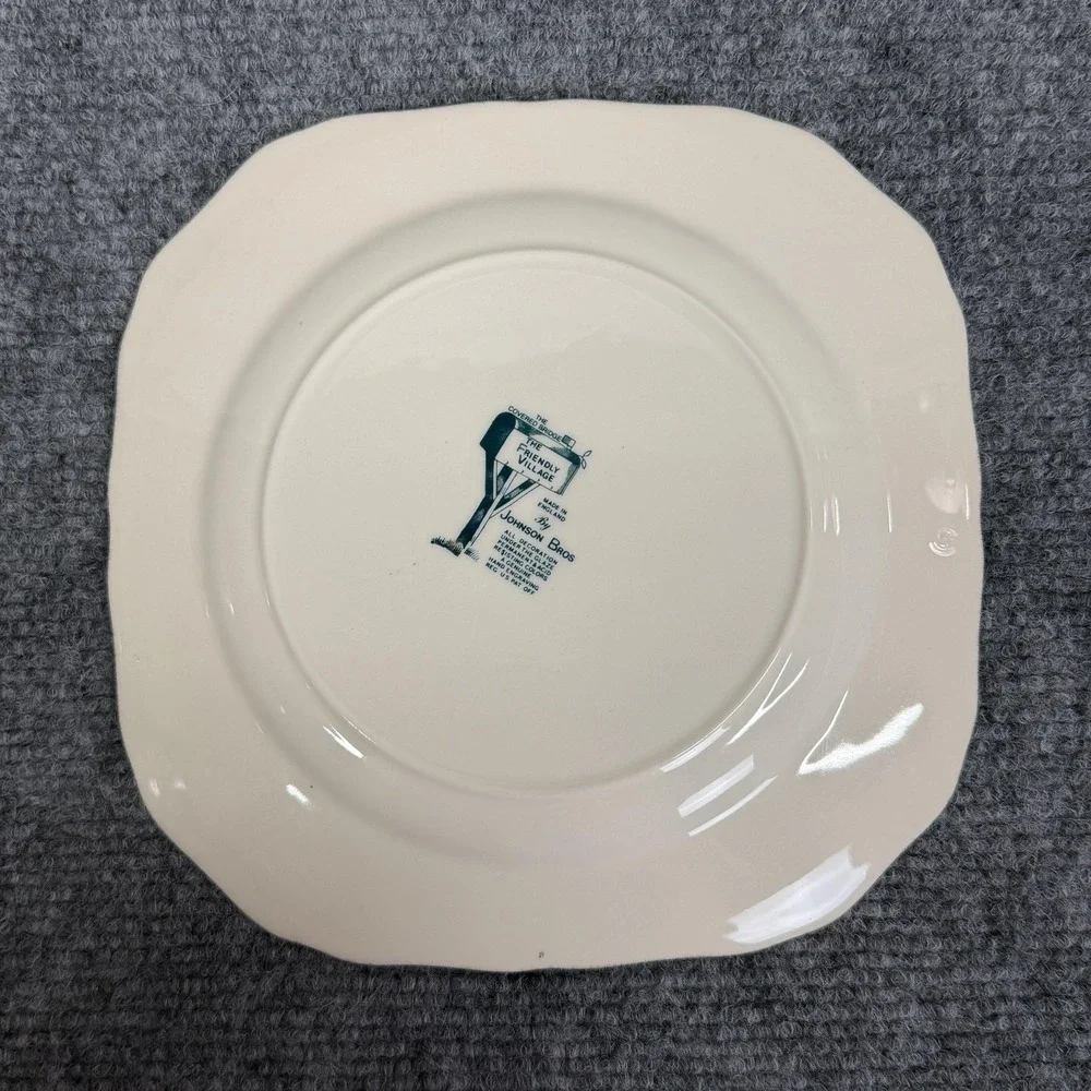 VTG Johnson Bros Friendly Village Covered Bridge Plate Square England Winter